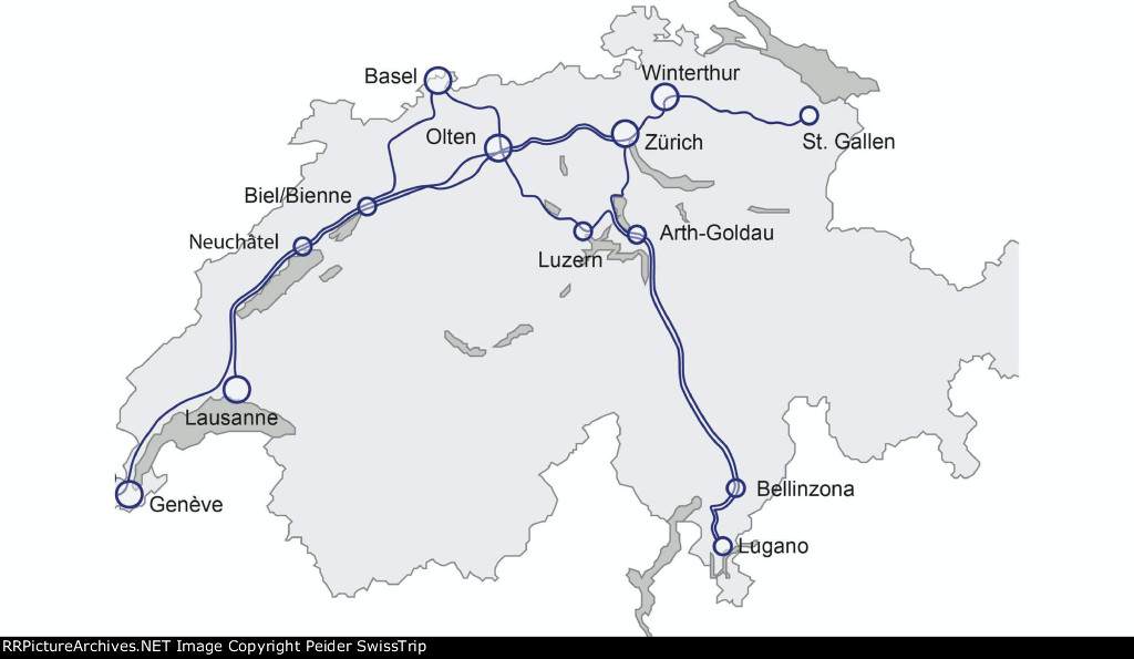 SBB pax trains, part one: long distance TILTING TRAIN CLASS 500 network